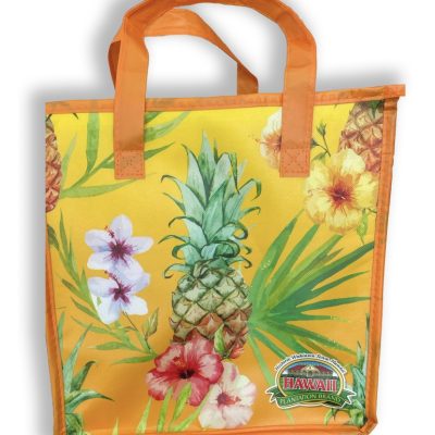 INSULATED BAG - FLORAL PINEAPPLE DESIGN