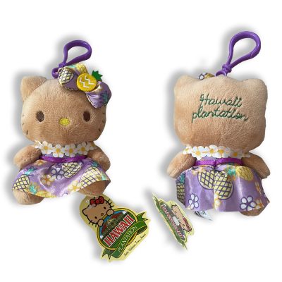 HELLO KITTY - 4" PLUSH WITH PURPLE DRESS AND KEY RING