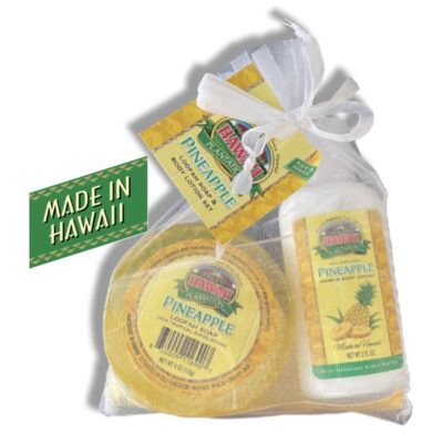 PINEAPPLE LOOFAH SOAP & BODY LOTION SET